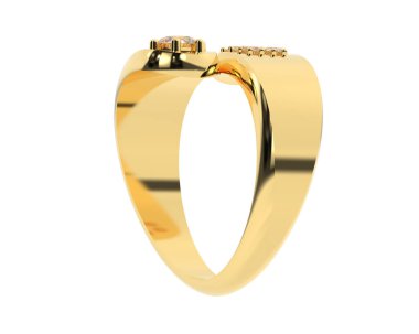 Nişan yüzüğü beyaz arkaplanda izole edildi