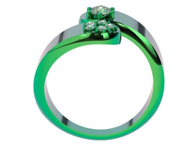 Nişan yüzüğü beyaz arkaplanda izole edildi