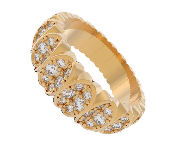 роскошные женщины кольцо изолированы на белом фоне, 3D рендеринг - иллюстрация