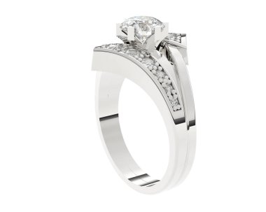 Nişan yüzüğü beyaz arkaplanda izole edildi