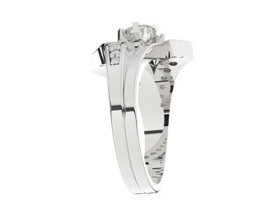 Nişan yüzüğü beyaz arkaplanda izole edildi