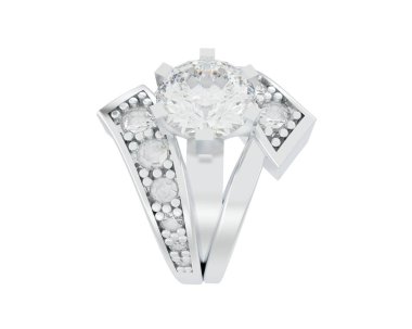 Nişan yüzüğü beyaz arkaplanda izole edildi