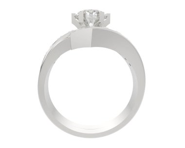 Nişan yüzüğü beyaz arkaplanda izole edildi