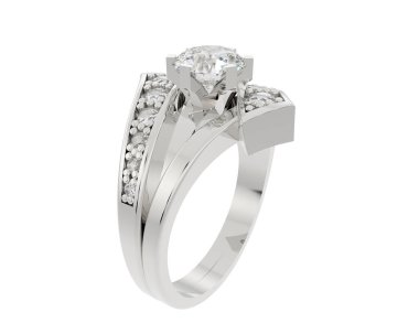 Nişan yüzüğü beyaz arkaplanda izole edildi