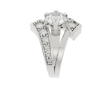 Nişan yüzüğü beyaz arkaplanda izole edildi