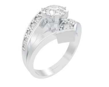 Nişan yüzüğü beyaz arkaplanda izole edildi