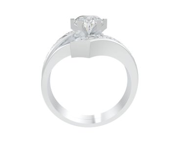 Nişan yüzüğü beyaz arkaplanda izole edildi