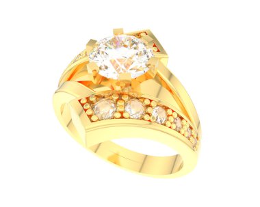 Nişan yüzüğü beyaz arkaplanda izole edildi