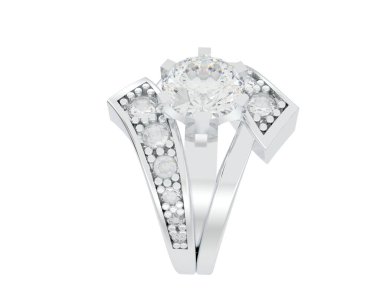 Nişan yüzüğü beyaz arkaplanda izole edildi