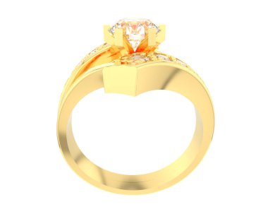 Nişan yüzüğü beyaz arkaplanda izole edildi