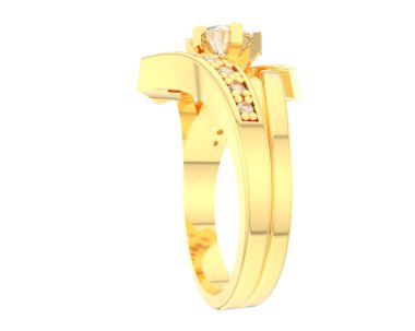 Nişan yüzüğü beyaz arkaplanda izole edildi