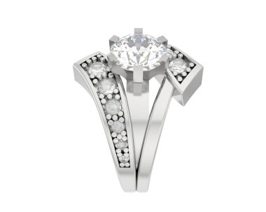 Nişan yüzüğü beyaz arkaplanda izole edildi