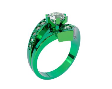 Nişan yüzüğü beyaz arkaplanda izole edildi