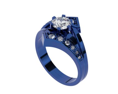 Nişan yüzüğü beyaz arkaplanda izole edildi