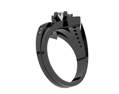 Nişan yüzüğü beyaz arkaplanda izole edildi