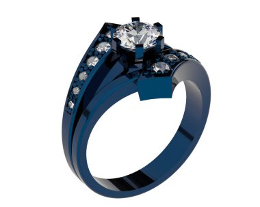 Nişan yüzüğü beyaz arkaplanda izole edildi