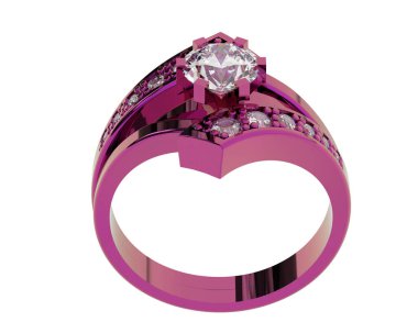 Nişan yüzüğü beyaz arkaplanda izole edildi