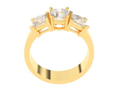 Nişan yüzüğü beyaz arkaplanda izole edildi