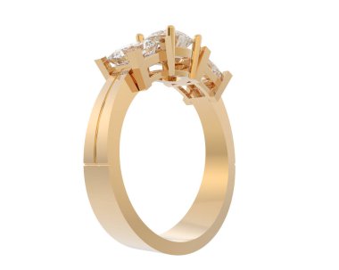 Nişan yüzüğü beyaz arkaplanda izole edildi