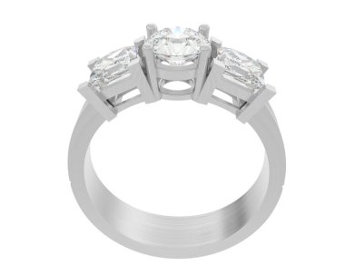 Nişan yüzüğü beyaz arkaplanda izole edildi