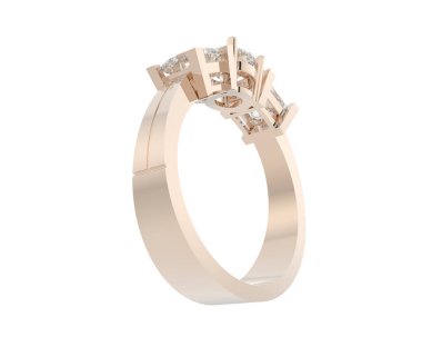 Nişan yüzüğü beyaz arkaplanda izole edildi