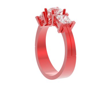 Nişan yüzüğü beyaz arkaplanda izole edildi