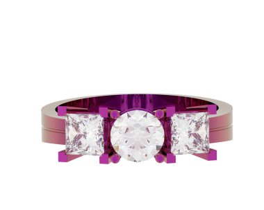 Nişan yüzüğü beyaz arkaplanda izole edildi