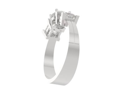 Nişan yüzüğü beyaz arkaplanda izole edildi