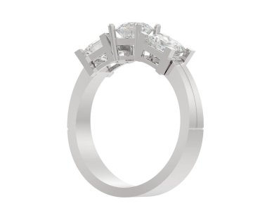 Nişan yüzüğü beyaz arkaplanda izole edildi