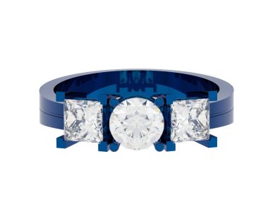 Nişan yüzüğü beyaz arkaplanda izole edildi