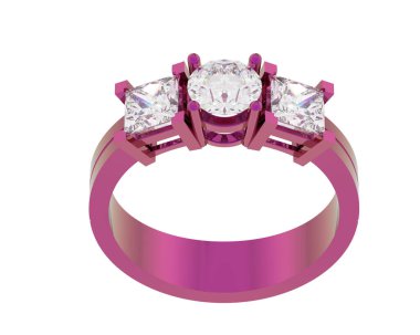 Nişan yüzüğü beyaz arkaplanda izole edildi