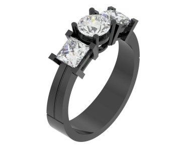 Nişan yüzüğü beyaz arkaplanda izole edildi