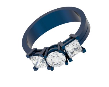 Nişan yüzüğü beyaz arkaplanda izole edildi