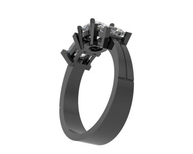 Nişan yüzüğü beyaz arkaplanda izole edildi