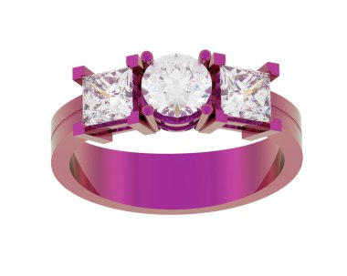 Nişan yüzüğü beyaz arkaplanda izole edildi