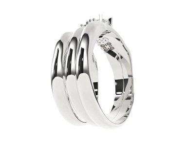 Nişan yüzüğü beyaz arkaplanda izole edildi