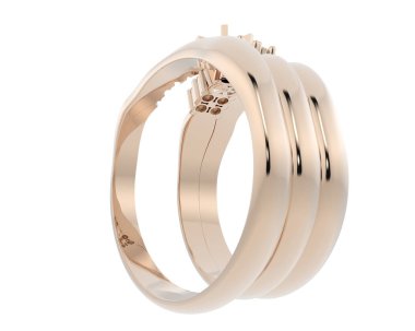 Nişan yüzüğü beyaz arkaplanda izole edildi