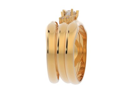 Nişan yüzüğü beyaz arkaplanda izole edildi