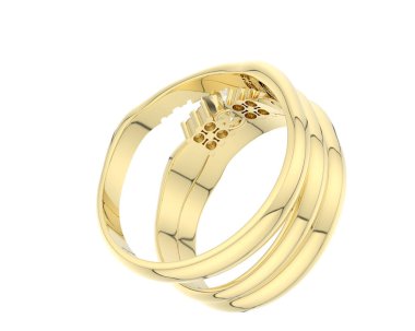 Nişan yüzüğü beyaz arkaplanda izole edildi