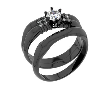 Nişan yüzüğü beyaz arkaplanda izole edildi