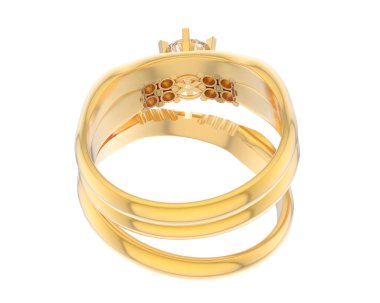 Nişan yüzüğü beyaz arkaplanda izole edildi