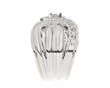 Nişan yüzüğü beyaz arkaplanda izole edildi