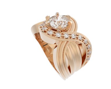 Nişan yüzüğü beyaz arkaplanda izole edildi