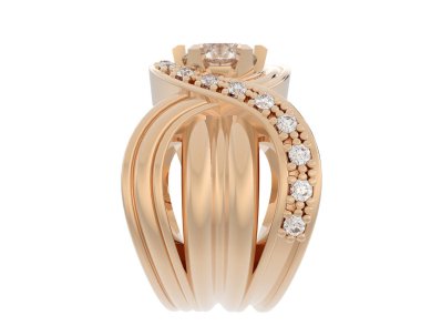 Nişan yüzüğü beyaz arkaplanda izole edildi