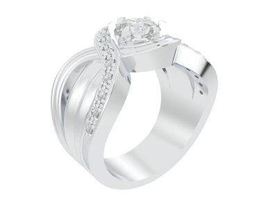 Nişan yüzüğü beyaz arkaplanda izole edildi