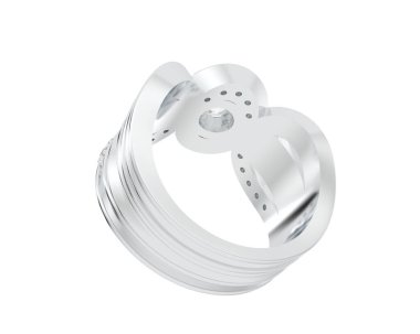 Nişan yüzüğü beyaz arkaplanda izole edildi