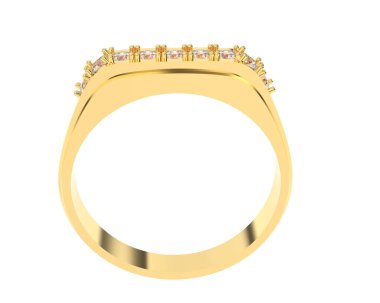 Nişan yüzüğü beyaz arkaplanda izole edildi