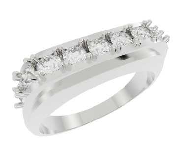 Nişan yüzüğü beyaz arkaplanda izole edildi