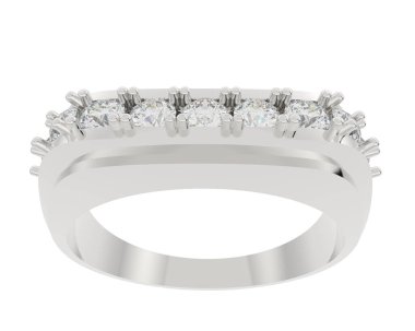 Nişan yüzüğü beyaz arkaplanda izole edildi