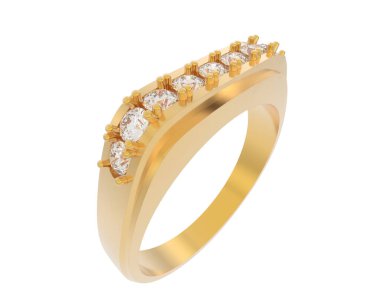 Nişan yüzüğü beyaz arkaplanda izole edildi